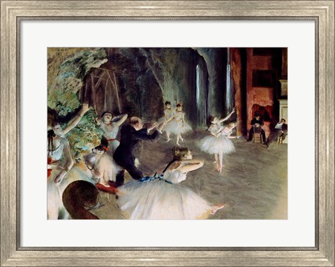 Framed Rehearsal of the Ballet on Stage Print