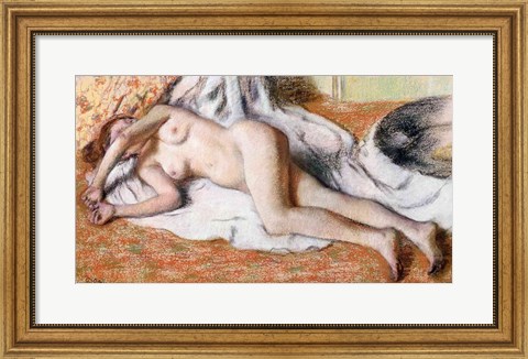Framed Reclining Nude Print