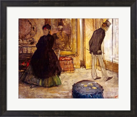 Framed Interior with Two Figures, 1869 Print