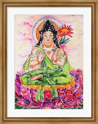Framed Flower Buddha Print