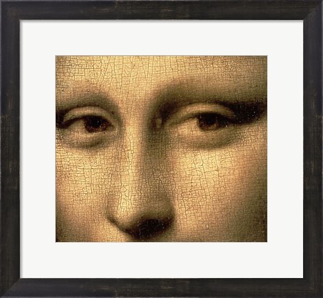 Framed Mona Lisa, Face Detail Print