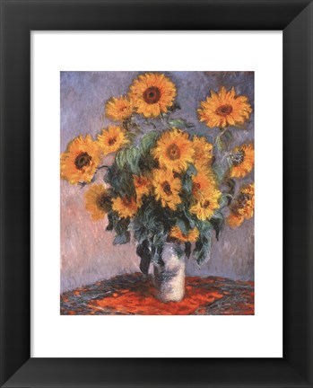 Framed Vase of Sunflowers Print