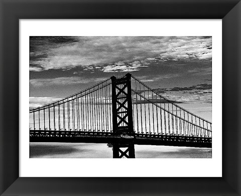 Framed Benjamin Franklin Bridge (b/w) Print