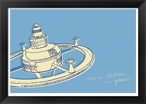 Framed Lunastrella Space Station Print