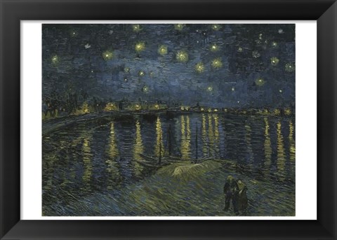 Framed Starry Night Over the Rhone Print