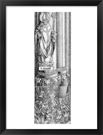 Framed Triumphal Arch of Emperor Maximilian I of Germany: Detail of column Print