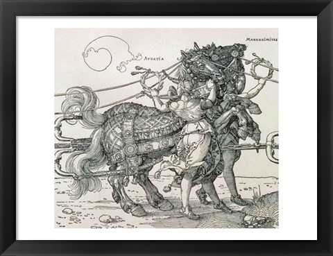 Framed Triumphal Chariot of Emperor Maximilian I of Germany: detail of the horse teams Print