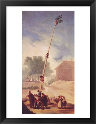 Framed Greasy Pole, 1787 Print