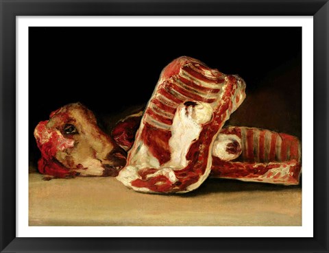 Framed Still life of Sheep&#39;s Ribs and Head Print
