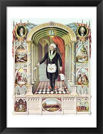 Framed George Washington as a Freemason Print