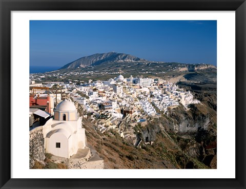 Framed Thira (Fira) City, Cyclades Islands, Greece Print