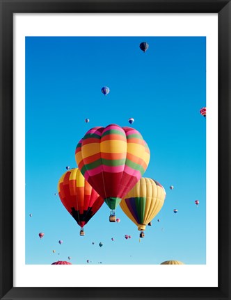 Framed 3 Hot Air Balloons Together with Other Hot Air Balloons in the Background Print