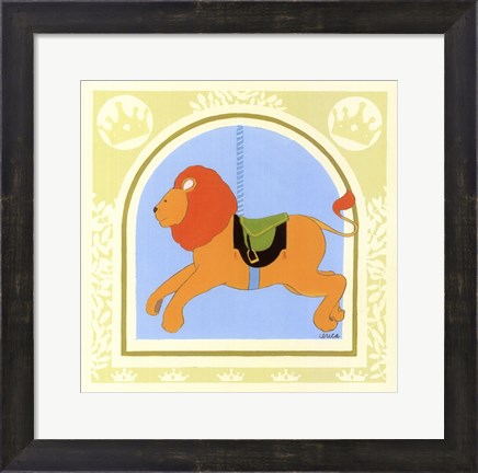 Framed Lion Carousel Print