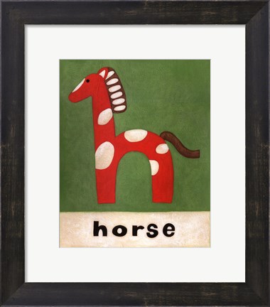 Framed H is for Horse Print