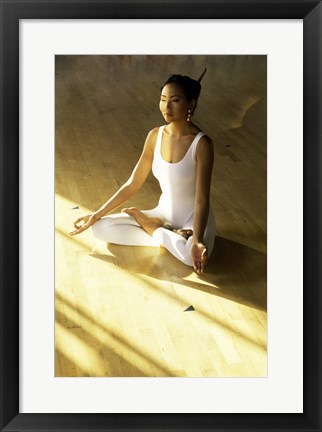 Framed High angle view of a young woman meditating Print