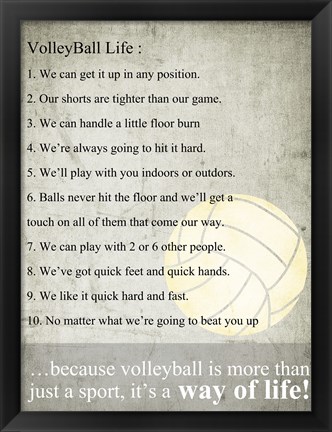 Framed Volleyball Life Print