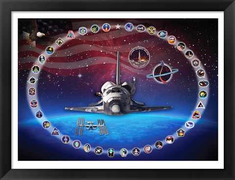 Framed Space Shuttle Discovery Tribute Print