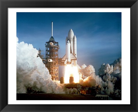Framed Space Shuttle Columbia launching Print
