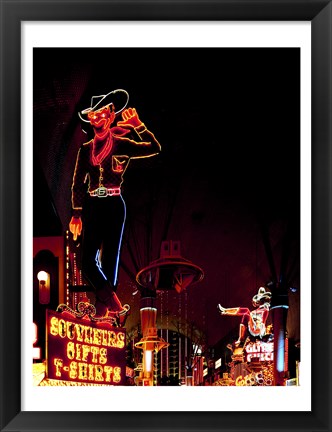 Framed Vegas Vic on Freemont Street in Las Vegas Print