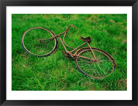 Framed High angle view of an old bicycle Print