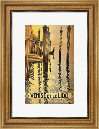 Framed Venise et le Lido travel poster 1920 Print