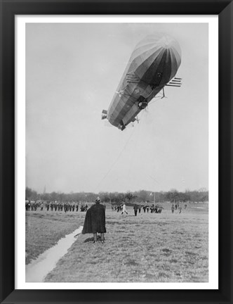 Framed Blimp, Zeppelin, In Flight Print