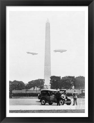 Framed U.S. Army Blimps, Passing over the Washington Monument Print