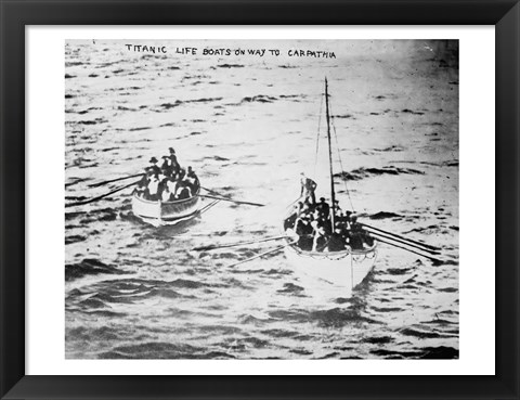 Framed Titanic Life Boats on Way to Carpathia Print