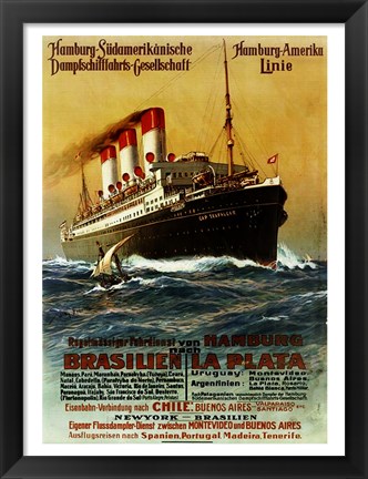 Framed Poster of the Hamburg South American Steamship Company Print