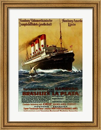 Framed Poster of the Hamburg South American Steamship Company Print