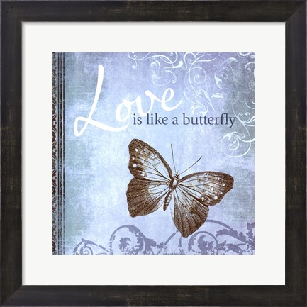Framed Butterfly Notes IX Print