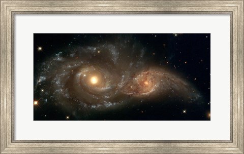 Framed Colliding Spiral Galaxies Print