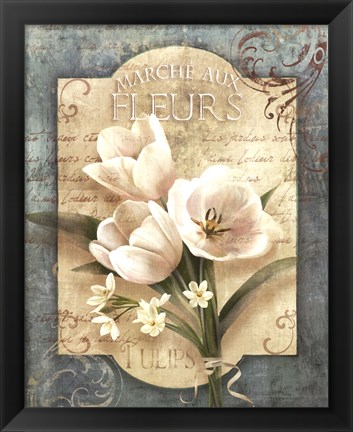 Framed Marche Aux Fleurs Print