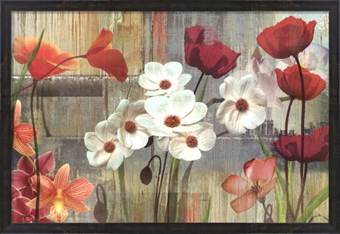 Framed Field of Flowers Print