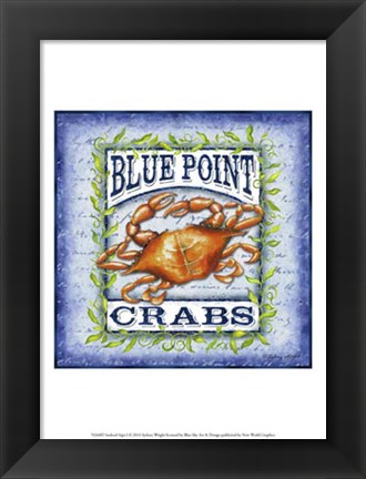Framed Seafood Sign I Print