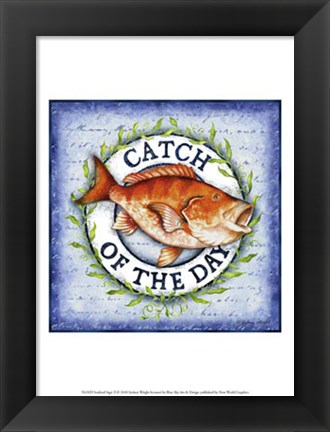 Framed Seafood Sign II Print