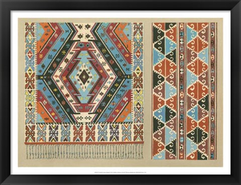 Framed Turkish Carpet Design Print