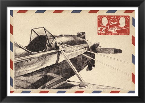 Framed Vintage Airmail I Print