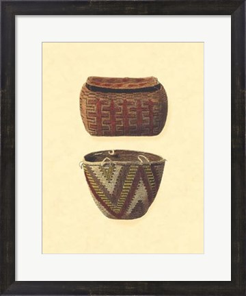 Framed Hand Woven Baskets I Print