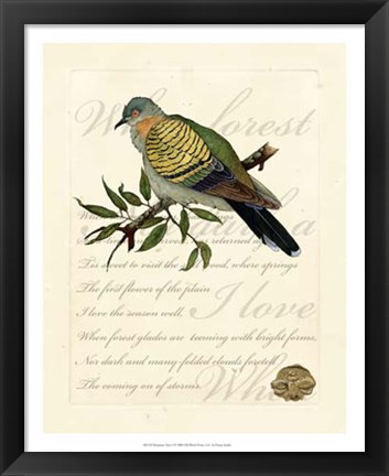 Framed Romantic Dove I Print