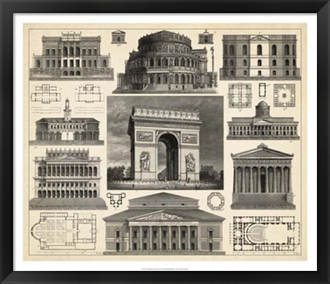 Framed Antique City Plan IV Print