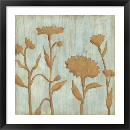 Framed Golden Wildflowers I Print