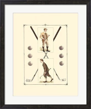 Framed Golfers: H. Hutchinson &amp; John Ball Print