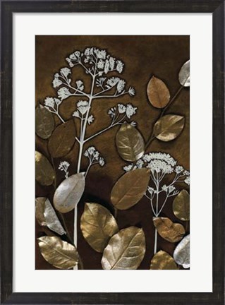 Framed Gilded Leaf Collage II Print