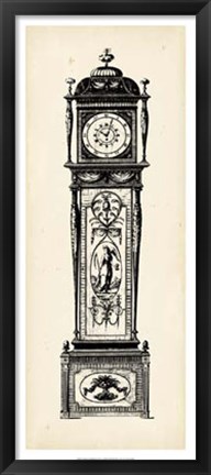 Framed Antique Grandfather Clock I Print