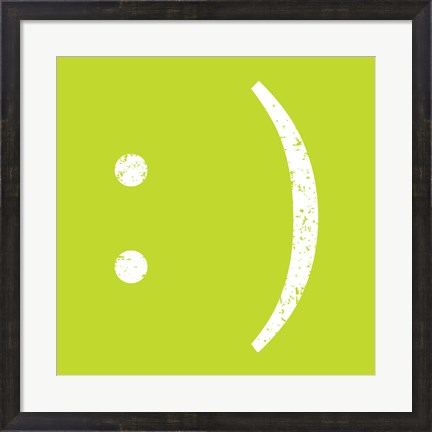 Framed Lime Smiley Print