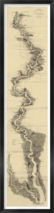 Framed Panoramic Map of the Thames Print