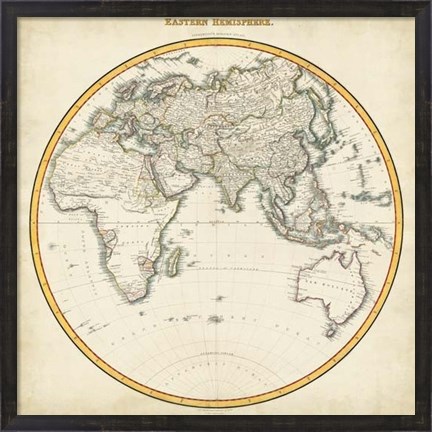 Framed 1812 Eastern Hemisphere Print