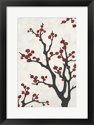 Framed Red Berry Branch II Print