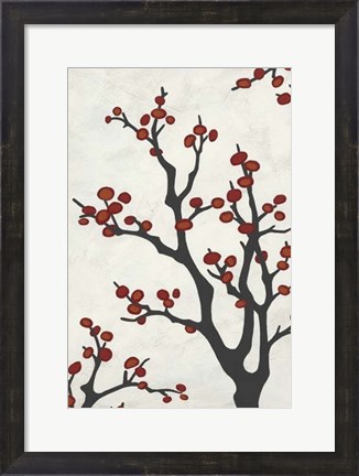 Framed Red Berry Branch II Print